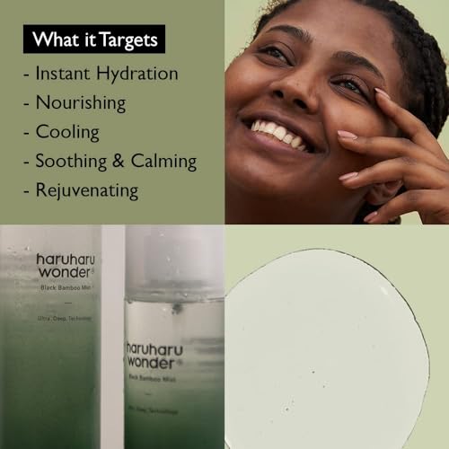 HARUHARU wonder Black Bamboo Mist, 2.7 fl.oz, Hydrating Face Mist - Product Imagery