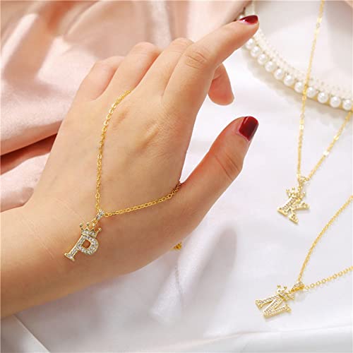 Pingyongchang Letter A-Z pendant necklace Crown letter pendant - Product Imagery