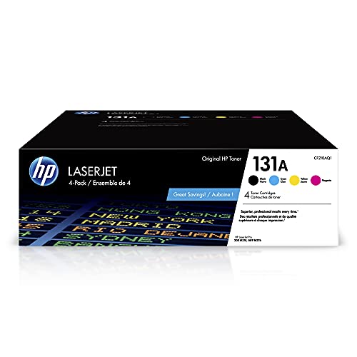 HP 131A Black, Cyan, Magenta, Yellow Toner Cartridges | Works - Product Imagery