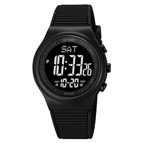 Digital Watch for Women Waterproof Black Wristwatch Sports Mens - Product Imagery