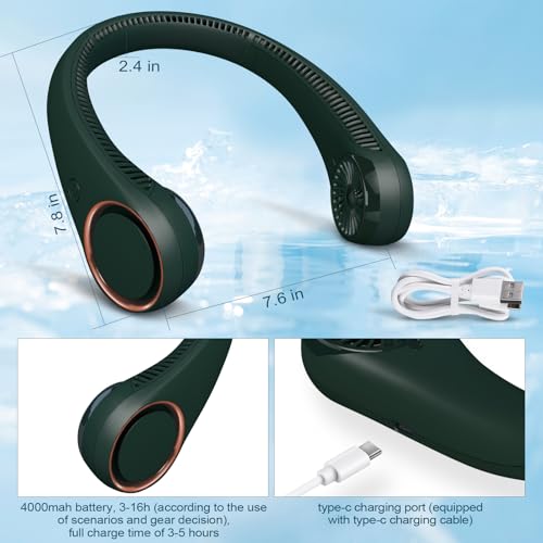 CIVPOWER Neck Fan: Portable Personal Neck Cooling Rechargeable - Product Imagery