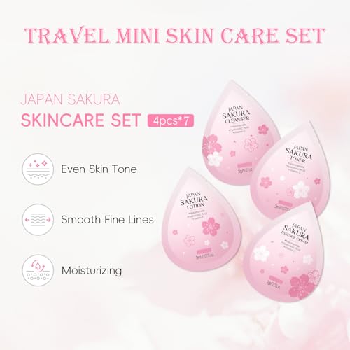 28 PCS Travel Mini Skin Care Set, Mini Travel Items Including - Product Imagery