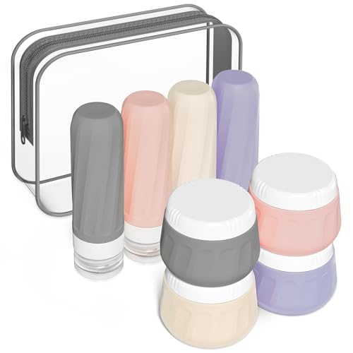 Travel Size Toiletries 8 Pack TSA Approved 3oz Silicone - Mrsdry Official Imagery - 1
