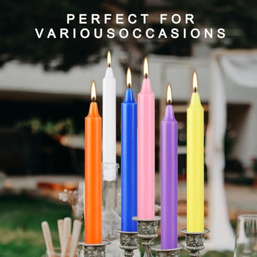 YOROXRG 40 Pack Spell Chime Candles-4 Inch Multi-Colored Taper - Product Imagery