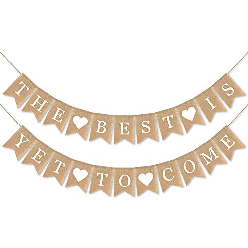 SWYOUN Burlap The Best Is Yet To Come Banner Bachelorette - Product Imagery