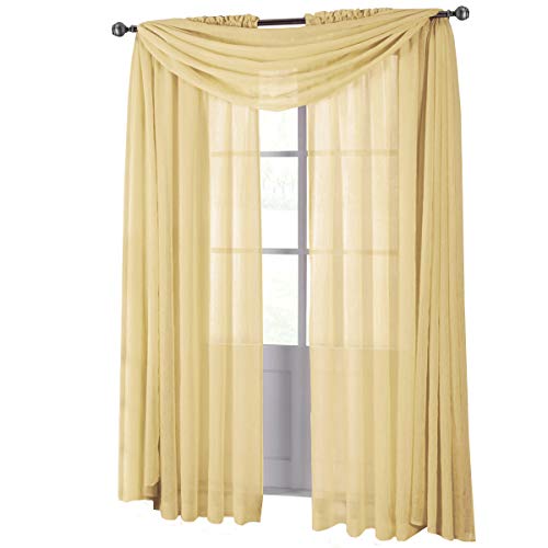 Royal Hotel Luxury Abri Top Rod Pocket, Crushed Sheer Curtains, - Product Imagery