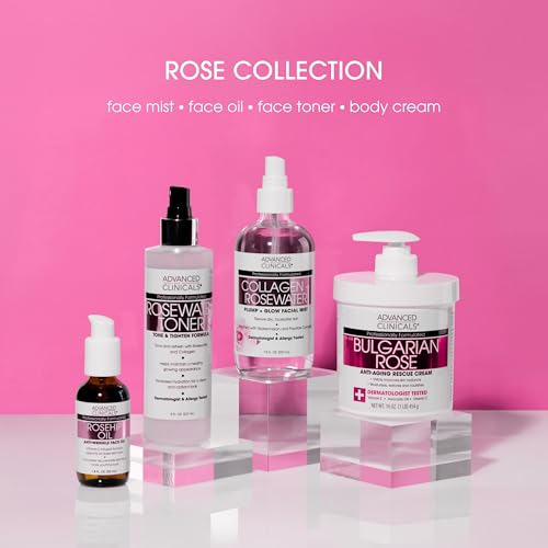 Advanced Clinicals Collagen Rosewater Face Mist Skin Care - Product Imagery