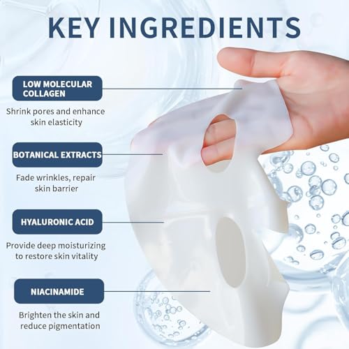 MAVENI Bio-Collagen Face Masks, Real Deep Collagen Mask, - Product Imagery