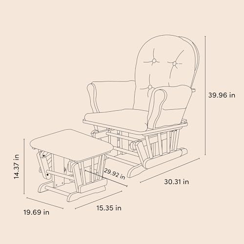 Storkcraft Premium Hoop Glider & Ottoman, White/Taupe Swirl - Product Imagery