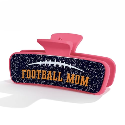 Football Mom Claw Clip For Women Pink Glitter Chic Football Hair - Product Imagery