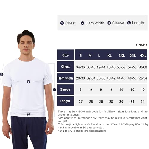 BAMBOO COOL Men's Undershirts Moisture Wicking Crewneck T Shirts - Product Imagery