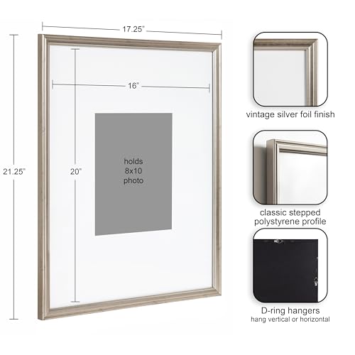 Kate and Laurel Adlynn Wall Picture Frame Set, 16" x 20" matted - Product Imagery