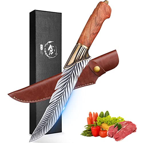 ROCOCO Feather Viking Knife Gift - Japanese Boning Knife - Product Imagery