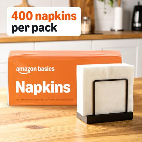 Amazon Basics Everyday Paper Napkins, 400 Count - Product Imagery