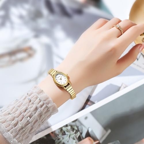 BOFAN Small Gold Watches for Women Easy Read Ladies Quartz Wrist - Product Imagery