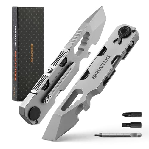 EDC Pry Bar Multitool with Bi-Directional Ratchet Screwdriver, - Product Imagery