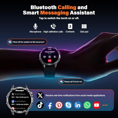 Military Smart Watches for Men (Answer/Make Call), 1.7" HD Mens - Product Imagery