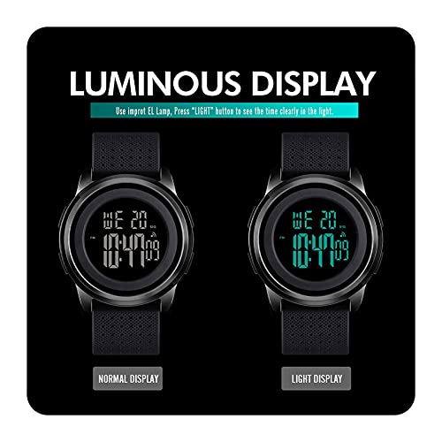 YUINK Mens Watch Ultra-Thin Digital Sports Watch Waterproof - Product Imagery