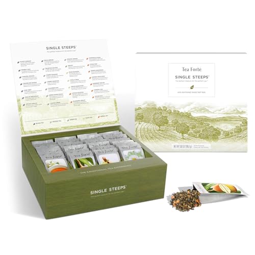 Tea Forte Single Steeps Tea Sampler Classic Tea 15 Pouches - Tea Forte Official Imagery - 1