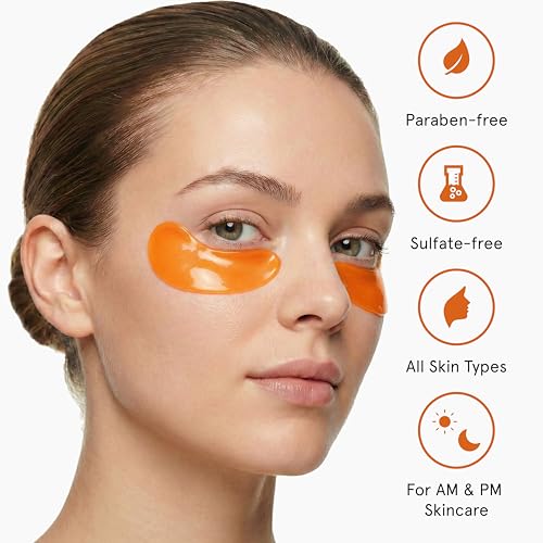 Vitamin C Eye Patches with Collagen and Snail Mucin, Aloe Vera - Product Imagery