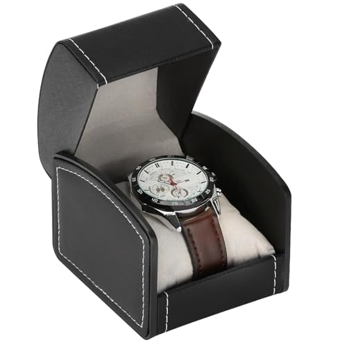 Luxury Single Watch Gift Box with Removable Pillow, PU Leather - Product Imagery