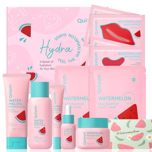 Watermelon & Niacinamide Skincare Set for Women Teens Girls, - Product Imagery