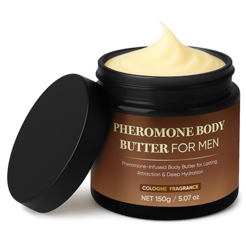 Derperzi Pheromone Body Butter for Men, Cologne Body Skin Cream with Shea Butter, Cocoa Butter & Coconut Oil, Long-Lasti