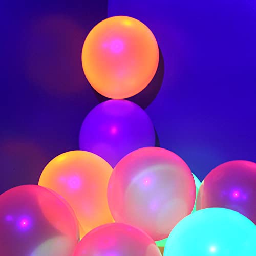 110 Pack Colored UV Neon Glow Balloons Neon Glow Party - Product Imagery
