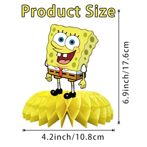 for Spongebob Birthday Party Supplies, 8Pcs Honeycomb - Product Imagery