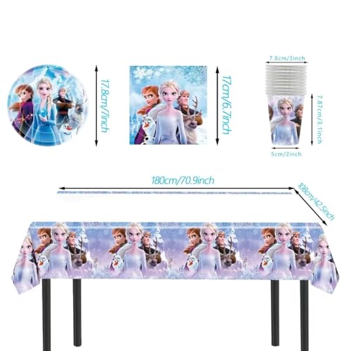 70 Psc Frozen Birthday Party Supplies Set, Pink Theme, with - Product Imagery