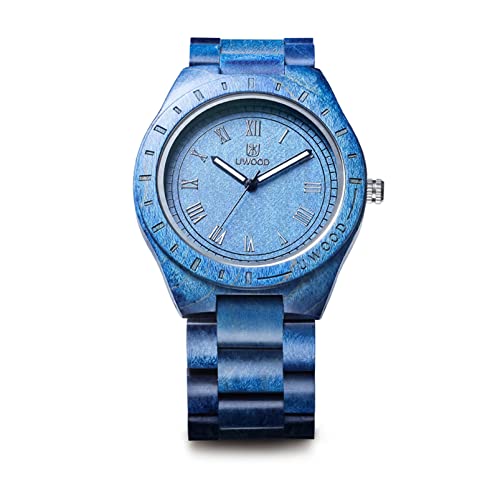 Mens Light Weight Unique Wood Watch, Uwood Series Handmade - Product Imagery