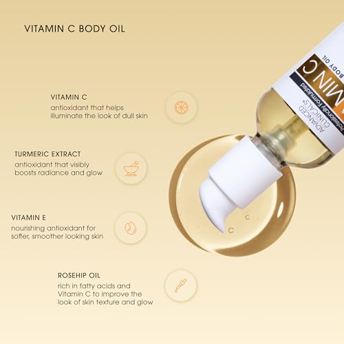 Advanced Clinicals Brightening Vitamin C Body Oil For Women & - Product Imagery