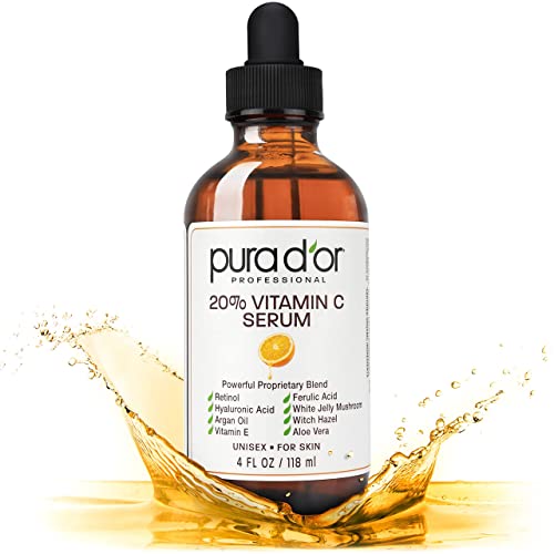 PURA D'OR 20% Vitamin C Anti - Aging Facial Serum & 4 fl oz - PURA D'OR Official Product View 1