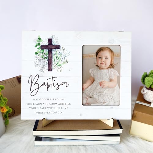 Baptism Picture Frame - 4 x 6 Inch Photo - First Communion Gifts - Product Imagery