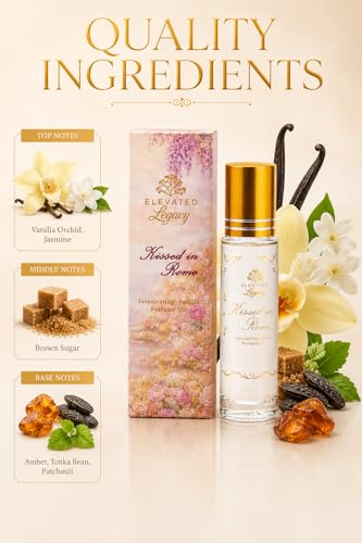 Kissed in Rome Vanilla Perfume Oil Rollerball for Women, 10ml | - Product Imagery