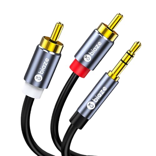 biaze 3.5mm to RCA Audio Cable, 4.9FT RCA Male to 3.5mm Male Audi by biaze - Angle View 1