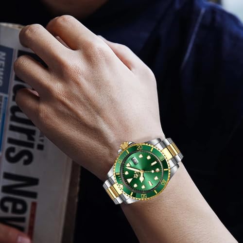 FANMIS Men's Two-Tone Stainless Steel Quartz Watch, Rotating - Product Imagery