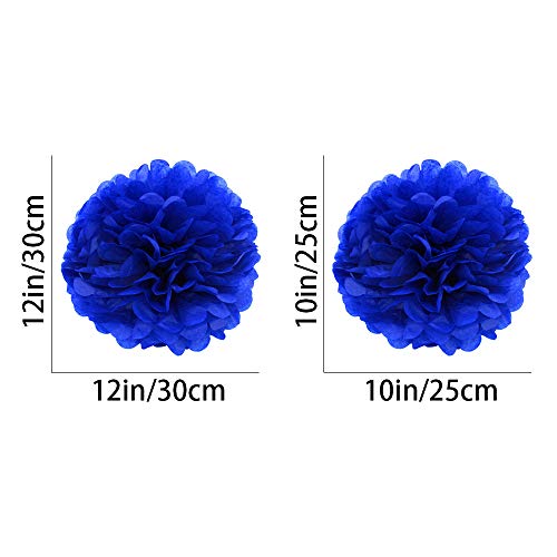 Navy Blue Paper Pom Poms - Party Tissue Paper Flowers Balls - - Product Imagery