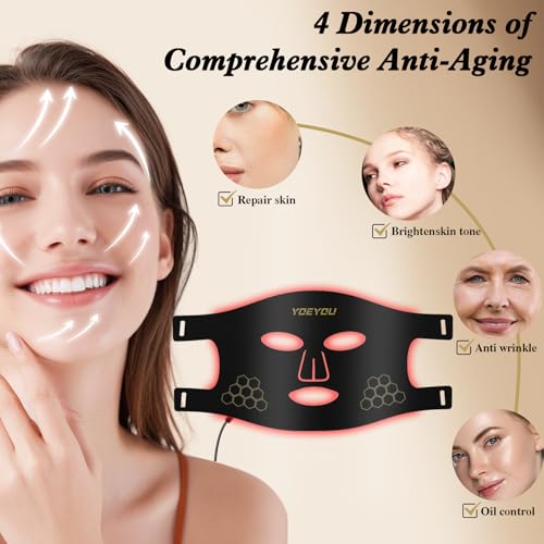 Red Light Therapy for Face, 850nm Near Infrared LED Face Mask - Product Imagery