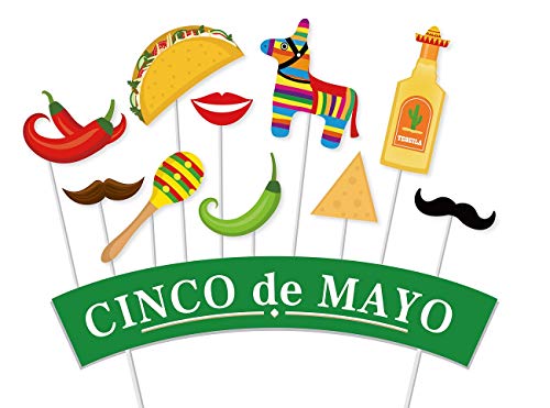 SWYOUN Cinco de Mayo Taco Fiesta Photo Booth Props Mexican Party - Product Imagery