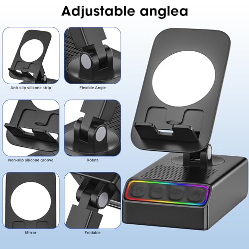 Wireless Induction Audio Bluetooth Speaker 5in1 Phone Holder - Product Imagery