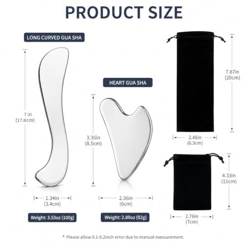 Stainless Steel Gua Sha Massage Tool Set for Face, Neck & Body - Product Imagery