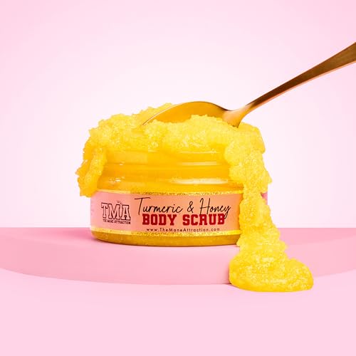 Turmeric Honey Body Scrub 8oz – Exfoliating Scrub for Dark - Product Imagery