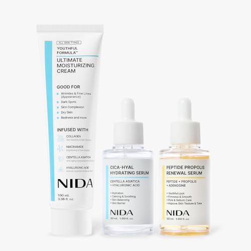 NIDA Youthful Glass Skin Bundle - Moisturizing Cream & Hydrating & Renew - NIDA Official Product View 1