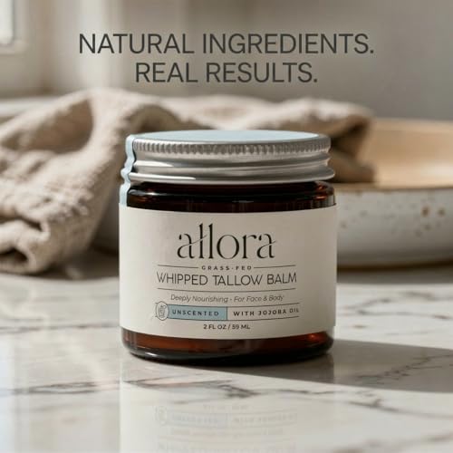 100% Grass Fed Beef Tallow for Skin - Whipped Tallow Balm with - Product Imagery