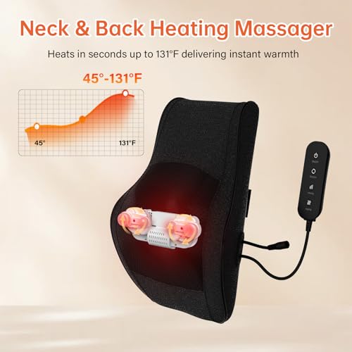 3D Deep Tissue Neck Back Massager Pillow with Heat for Shoulder - Product Imagery