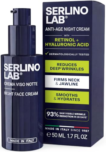 SerlinoLab Night Face Cream for Men – Anti-Aging Moisturizer - Product Imagery