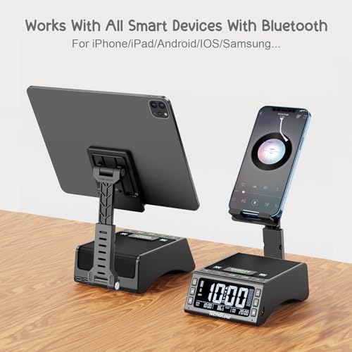 Foldable Cellphone Stand with Wireless Bluetooth Speaker - Product Imagery