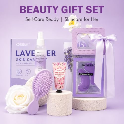 15 Pack Lavender Skincare Gifts: Face Mask, Eye Mask, Hand - Product Imagery