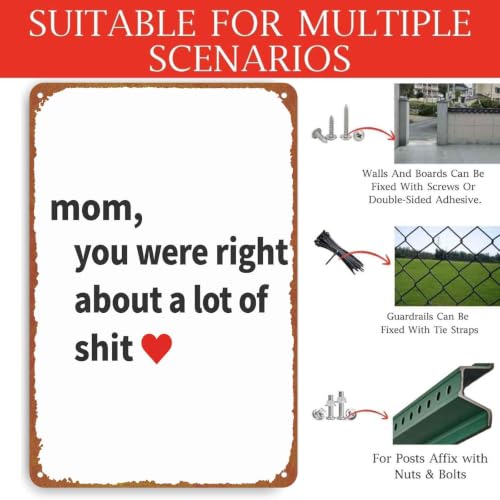 Funny Metal Sign 8x12 Inch, Humorous Mother's Day Decorative - Product Imagery